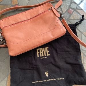 Frye crossbody/wristlet peach color